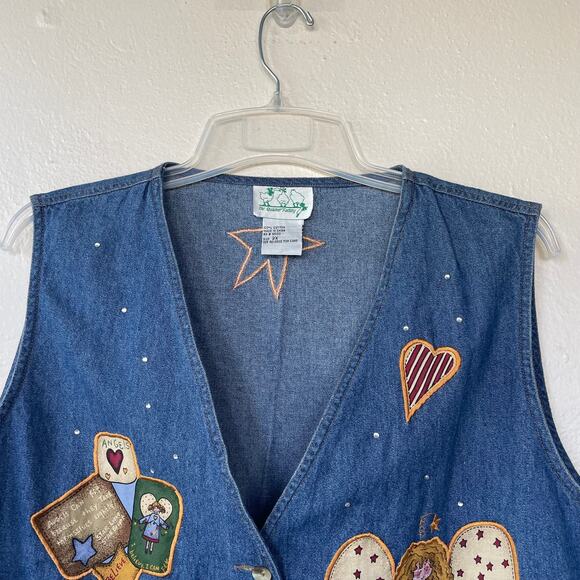 Quacker Factory Denim Angel buttondown vest - Picture 3 of 10
